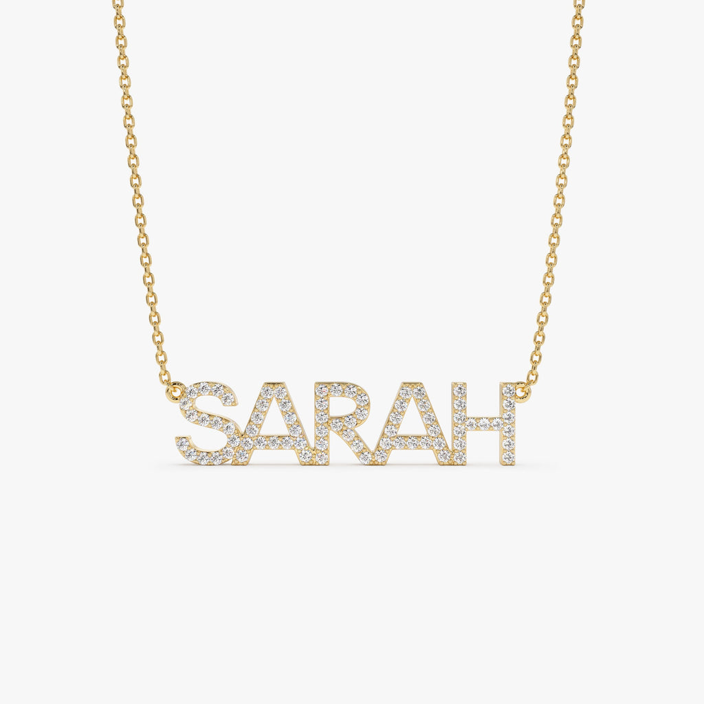 Dainty Layering Diamond Name Necklace