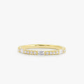 Baguette and Round Cut Diamond Wedding Band