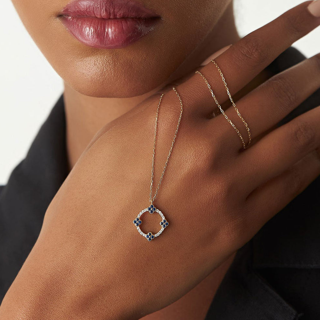 Sapphire Clover Necklace