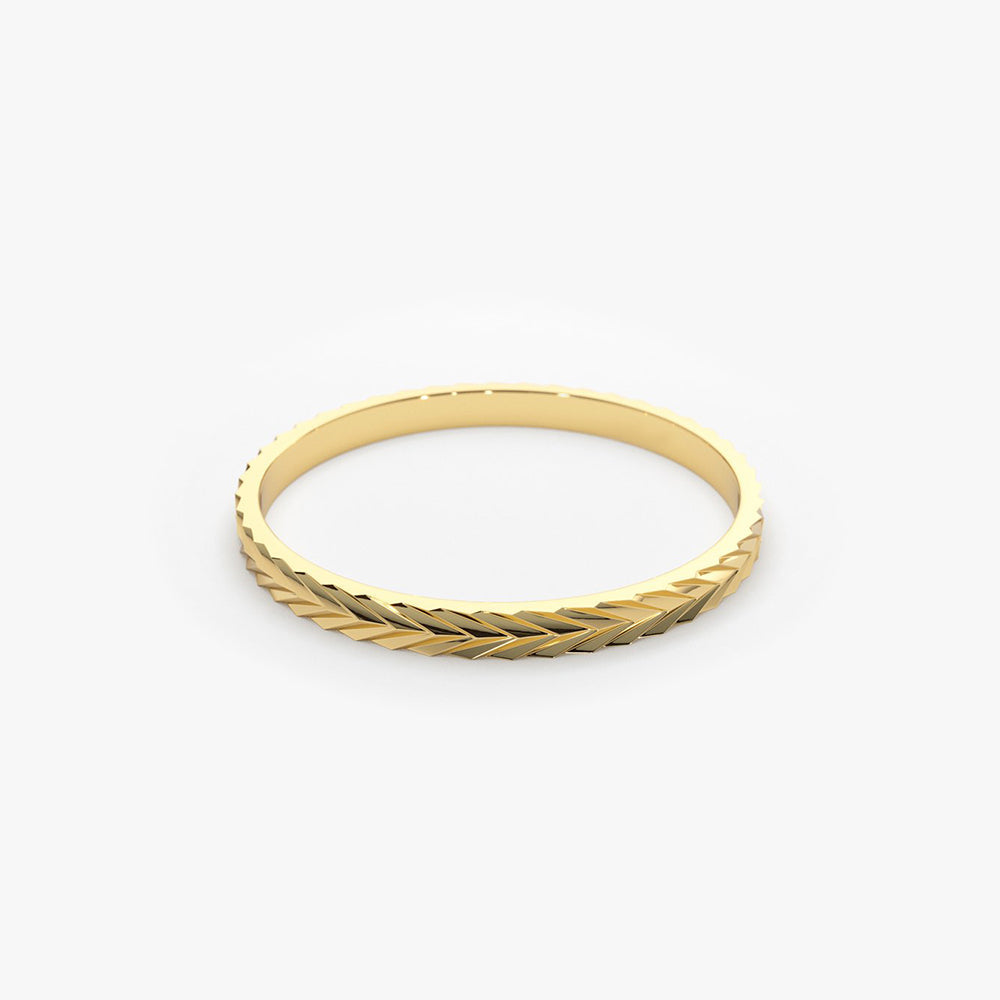 Chevron Herringbone Eternity Cut Ring
