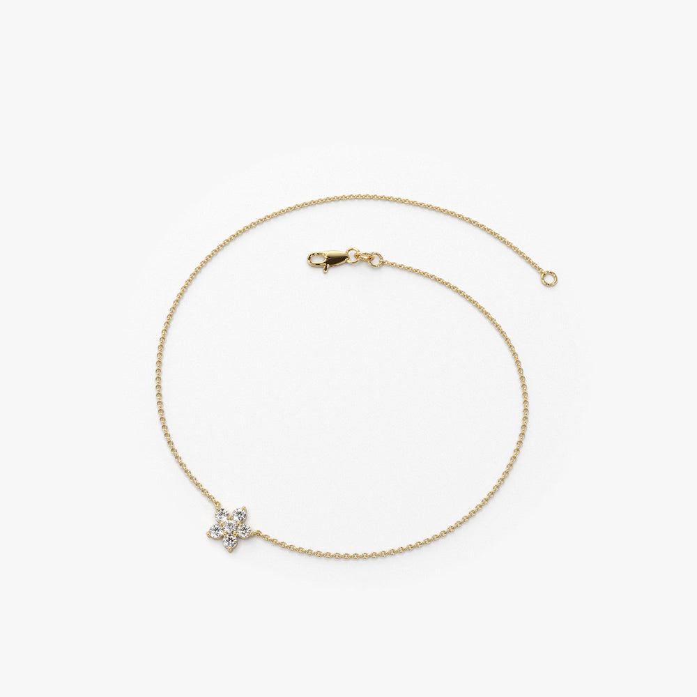 Diamond Flower Charm Bracelet