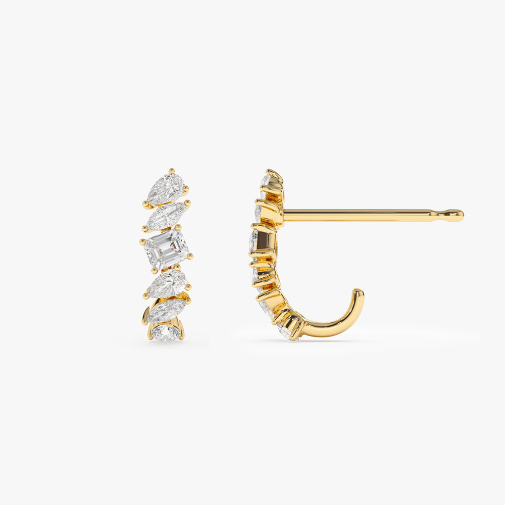 Mixed Diamond Shapes Statement Stud Earrings