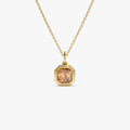 Asscher Cut Bezel Set Citrine Necklace