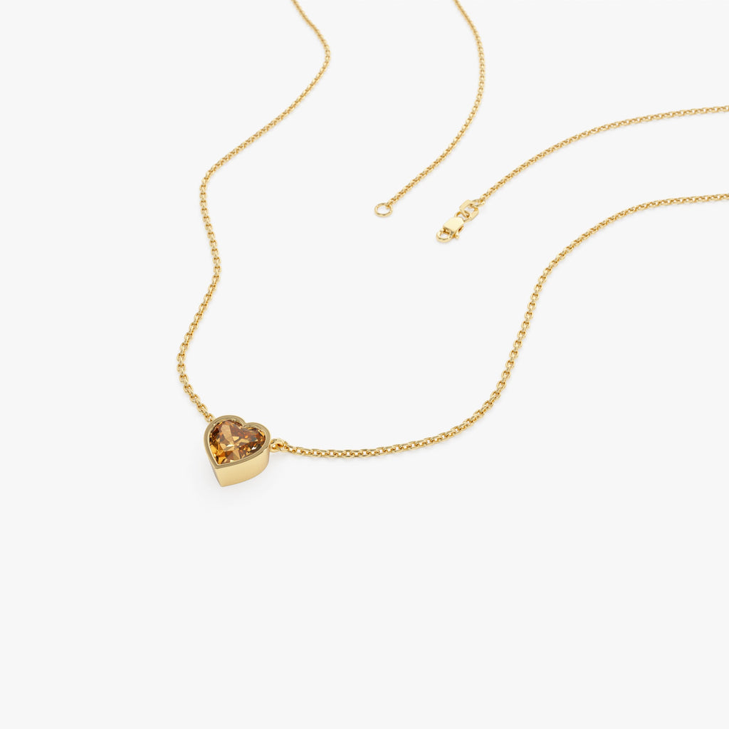 Heart Shaped Citrine Layering Necklace