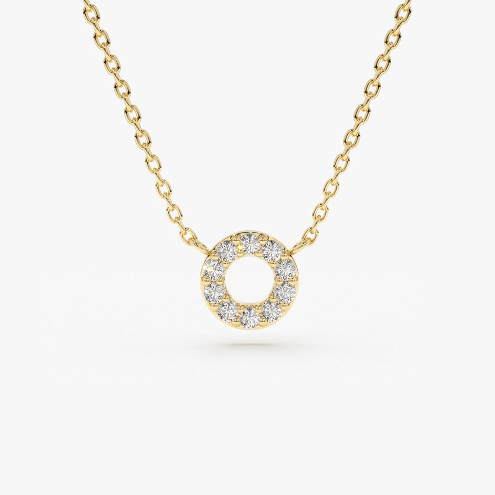 Mini Diamond Circle Necklace