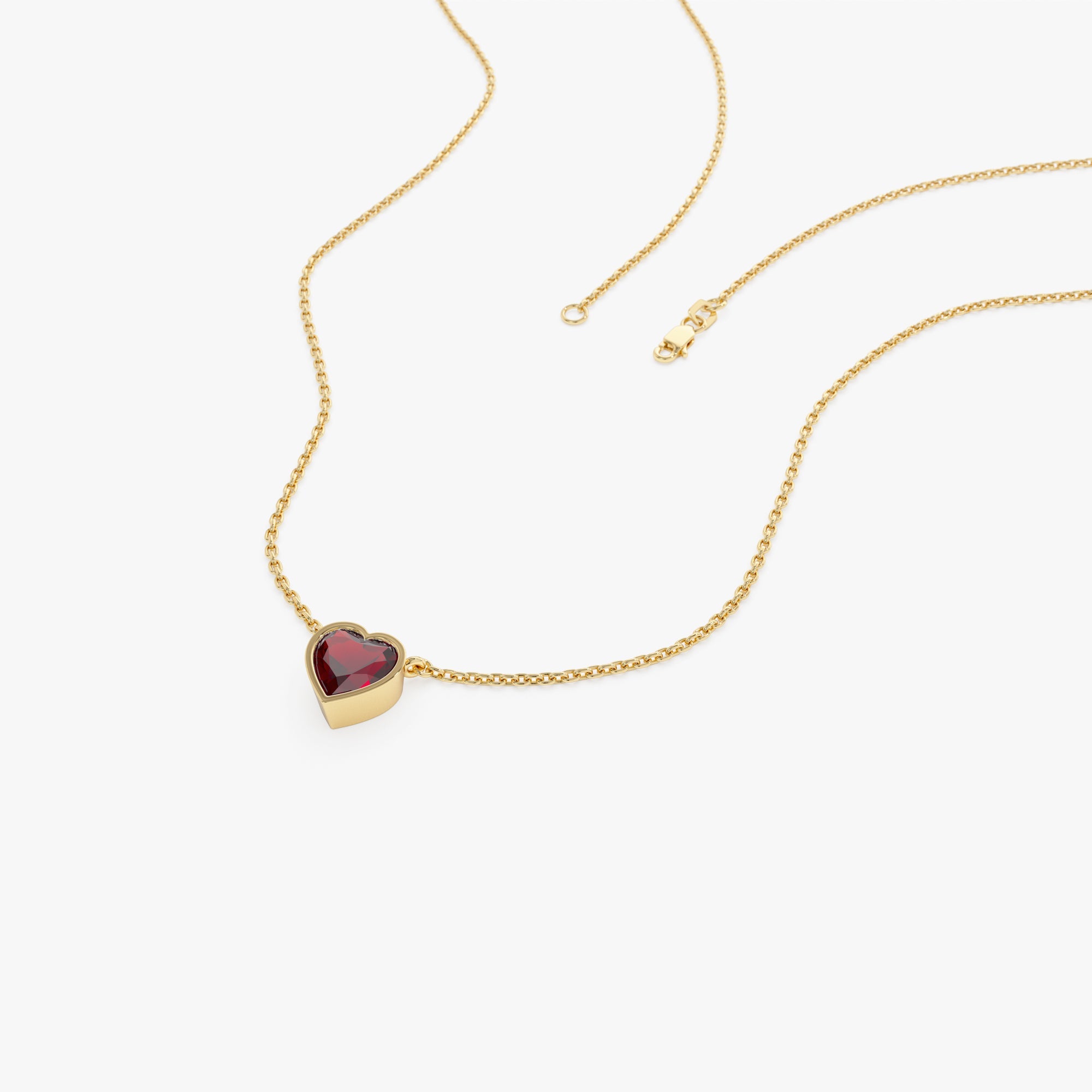 Heart Shaped Garnet Layering Necklace