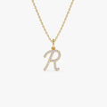 Diamond Script Initial Necklace