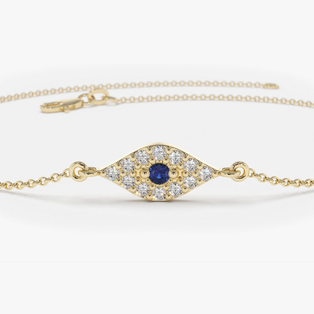 Diamond and Sapphire Evil Eye Bracelet