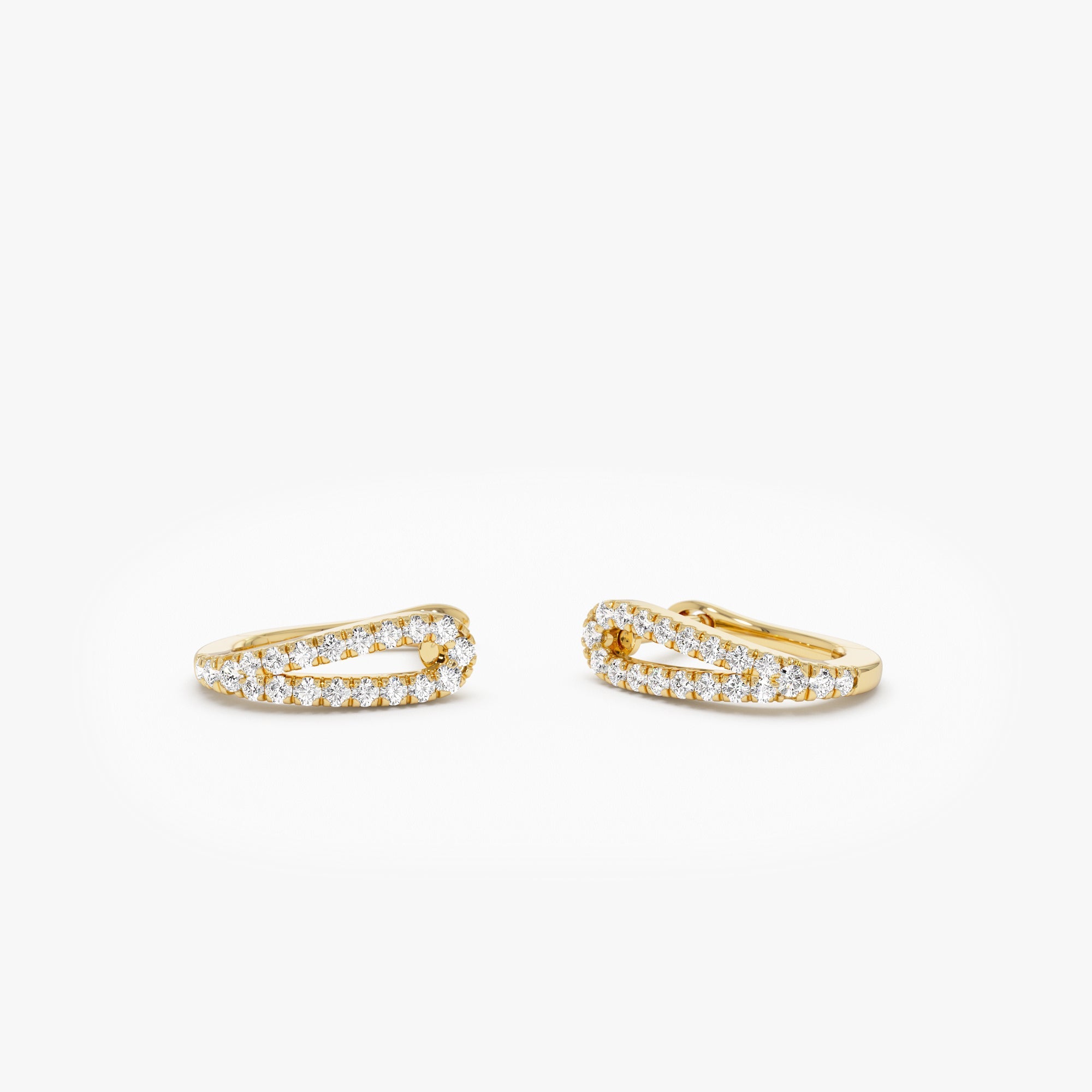 Double Mini Diamond Hoop Earrings