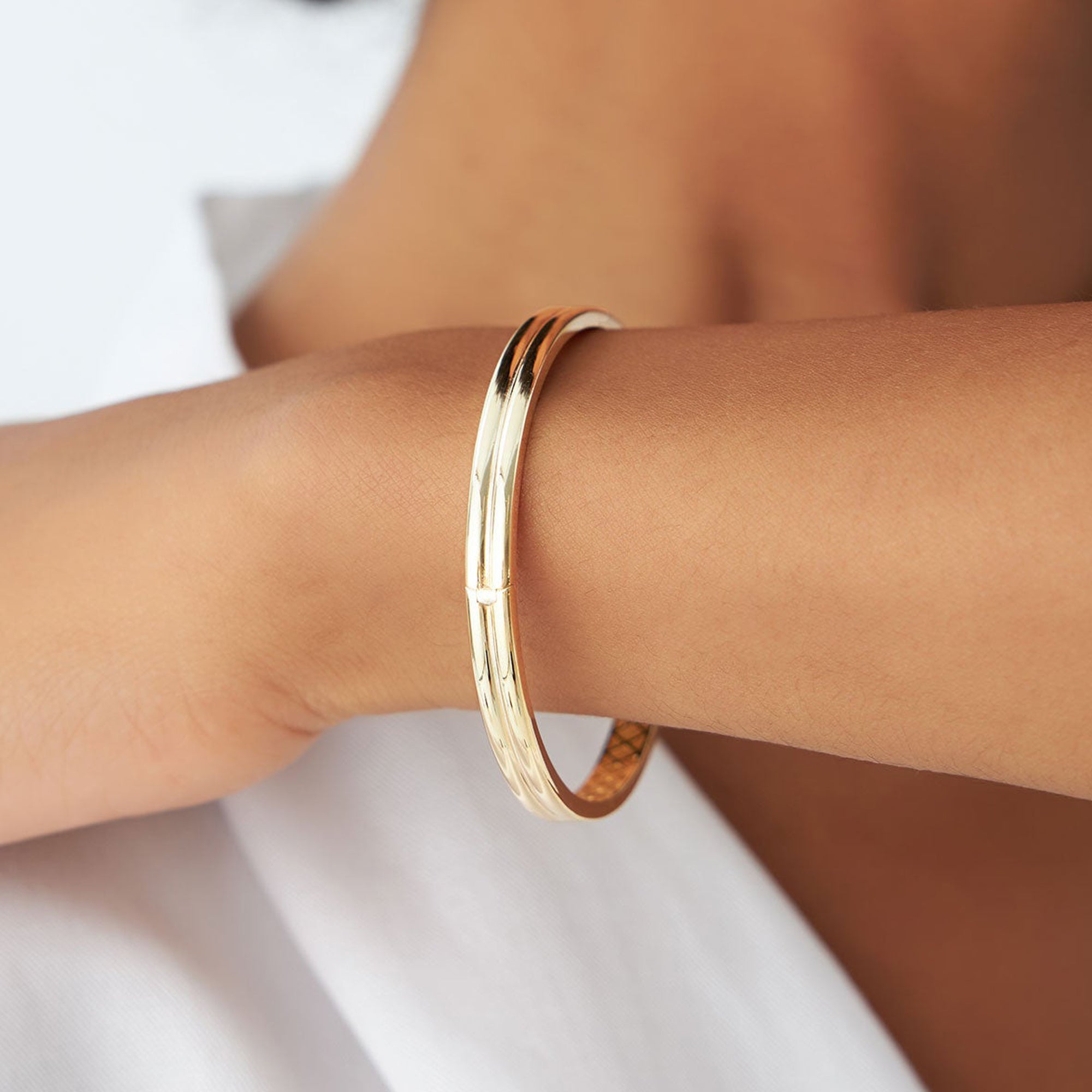 Double Row Dome Bangle Bracelet