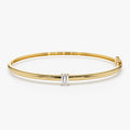 Emerald Shape Diamond Solitare Bangle