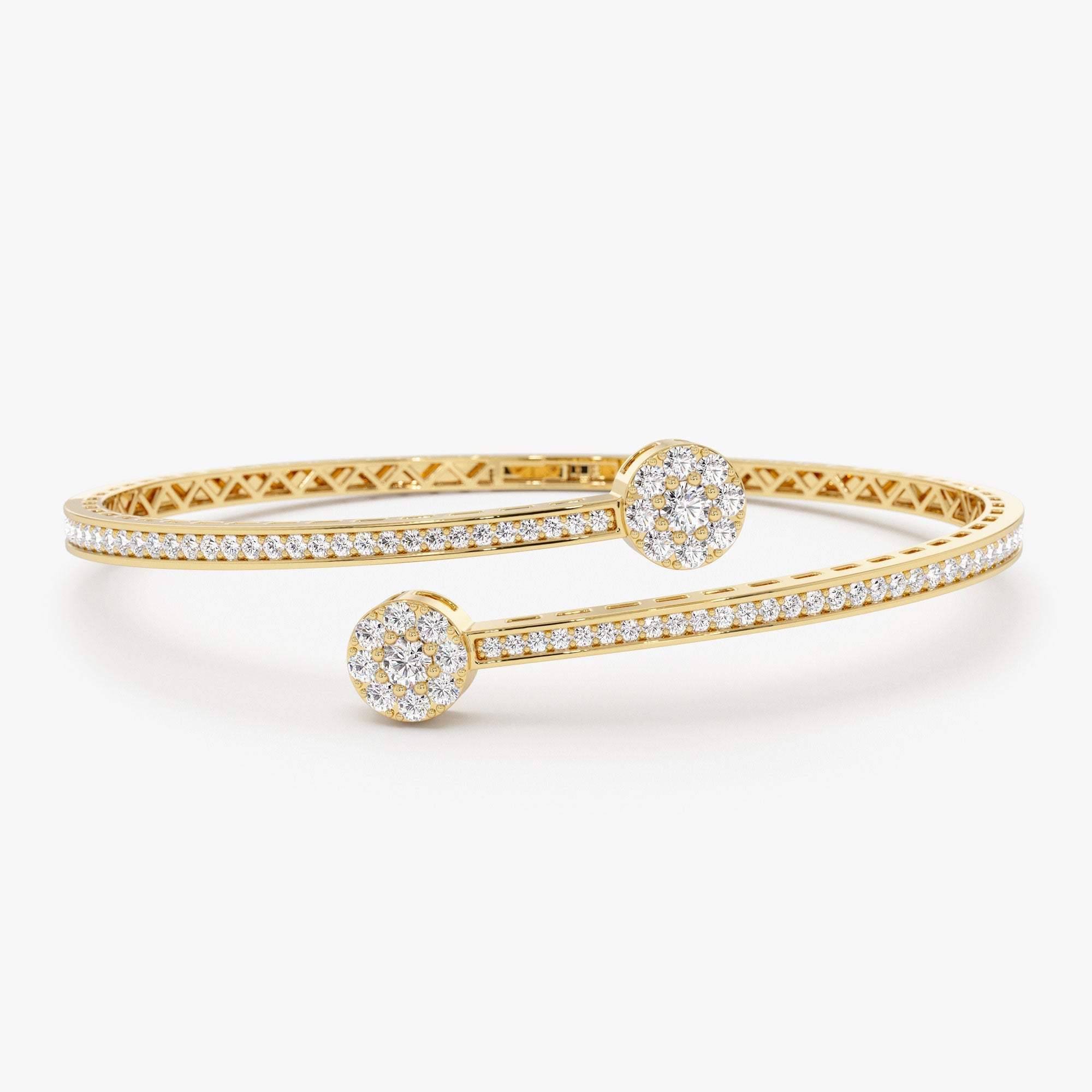 Cross Over Diamond Bangle Bracelet