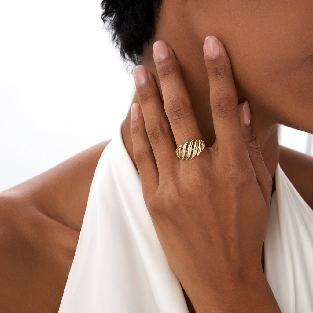 Chunky Wave Dome Cocktail Ring