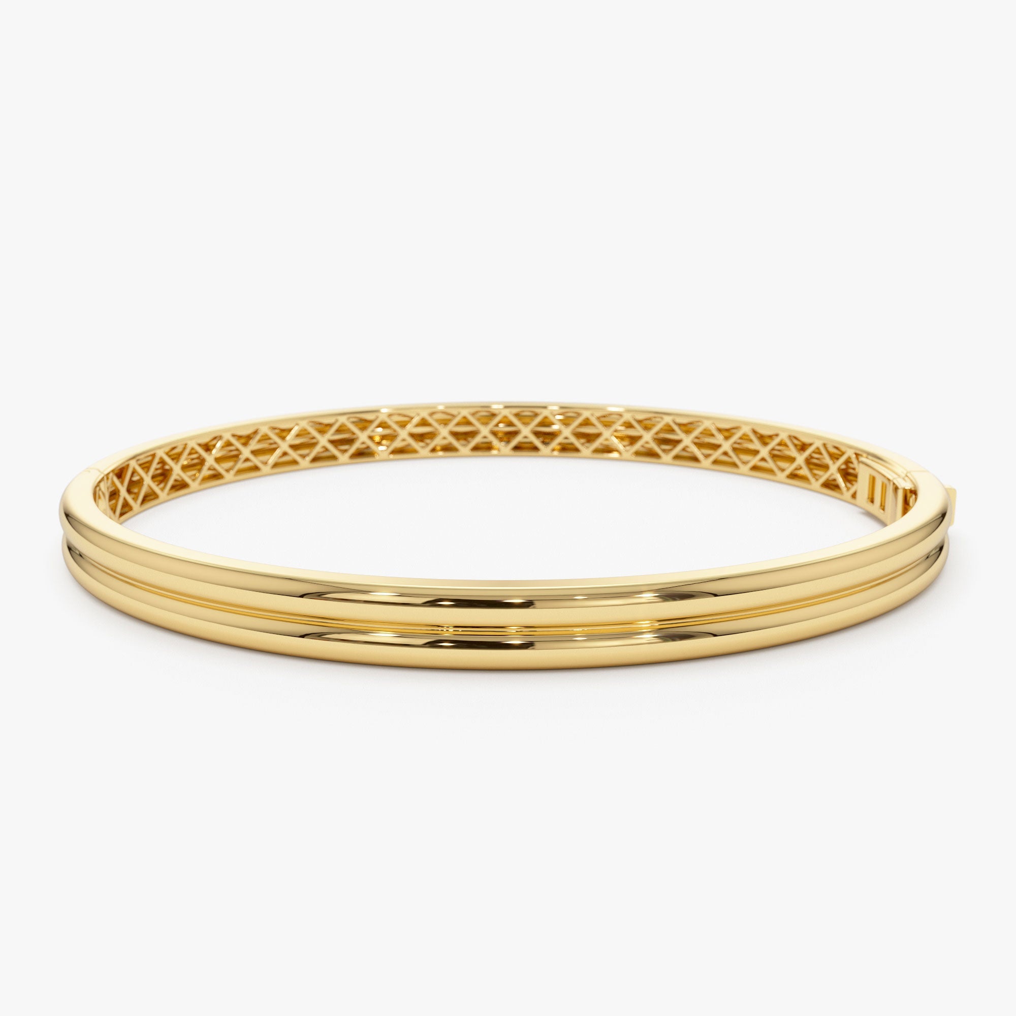 Double Row Dome Bangle Bracelet