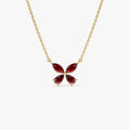 Garnet Butterfly Necklace
