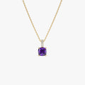 Cushion Cut Amethyst with Diamond Bail