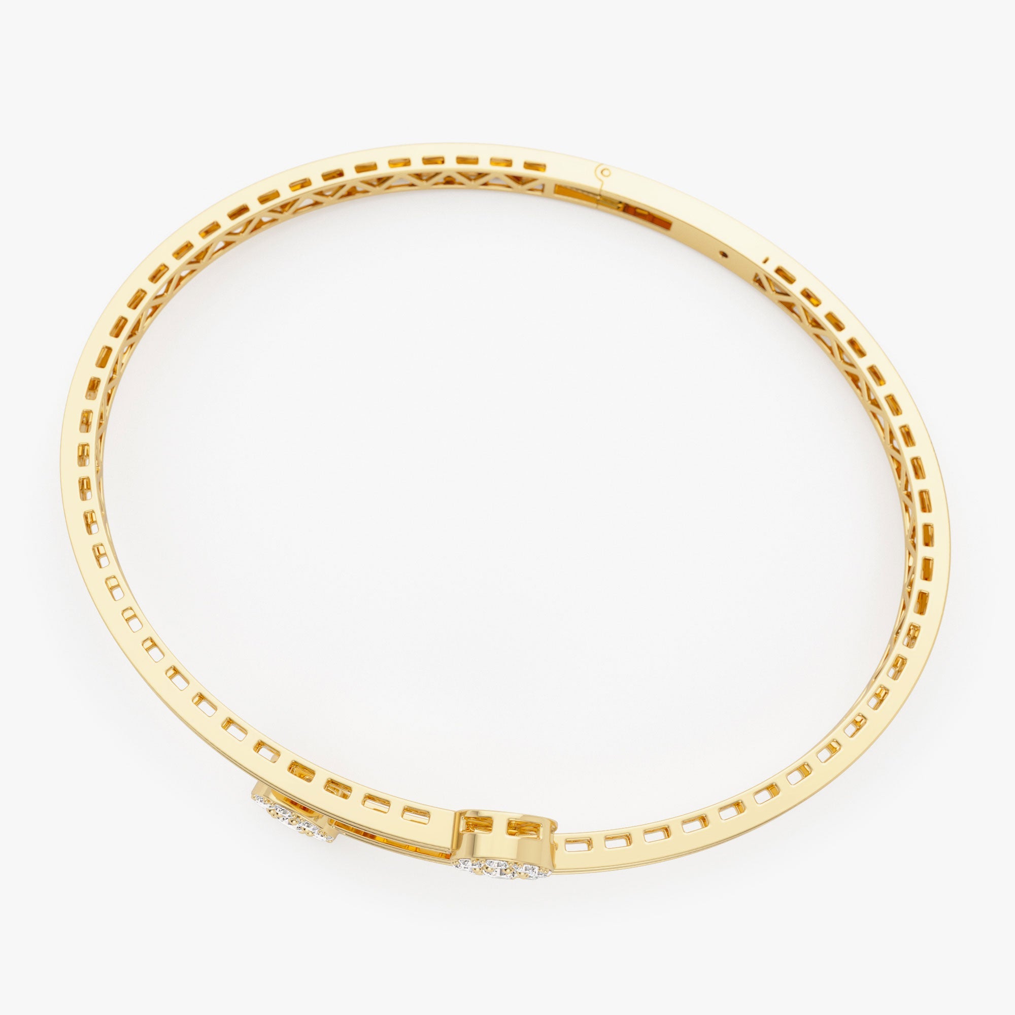 Cross Over Diamond Bangle Bracelet