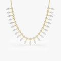 Marquise and Round Diamonds Statement Piece Necklace