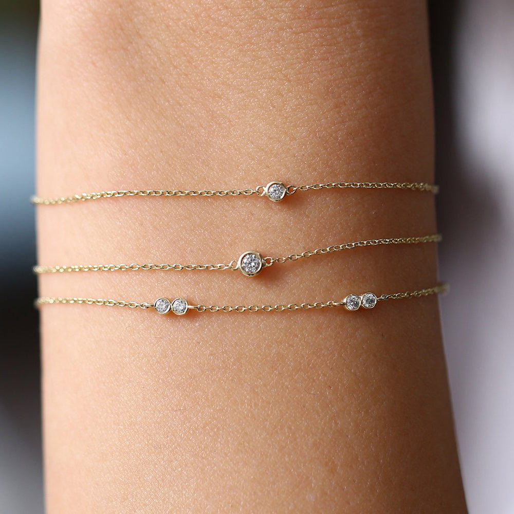 Double Diamond Station Bracelet