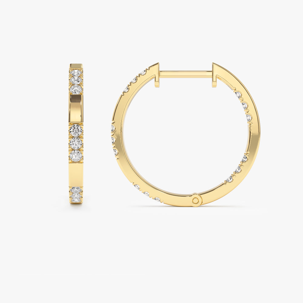 Inside out Diamond Hoop Earrings