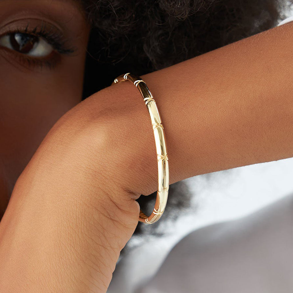 4MM Dome X Cut Design Bangle