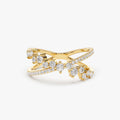 Criss Cross Diamond Cluster Ring