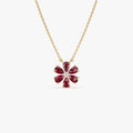 Garnet Flower Necklace