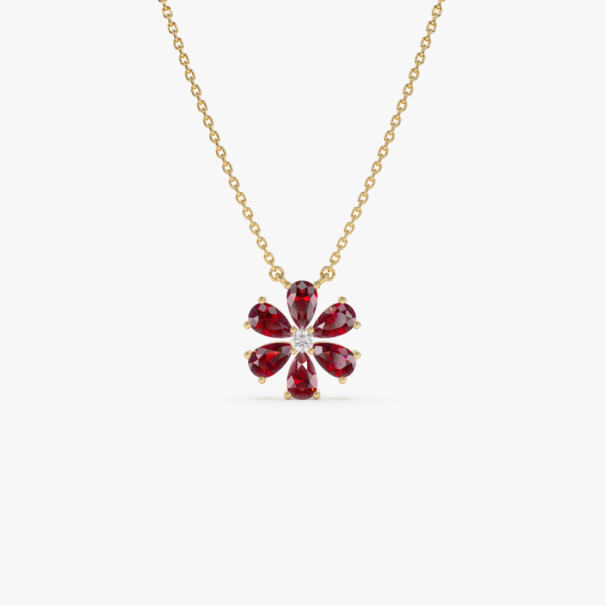 Garnet Flower Necklace