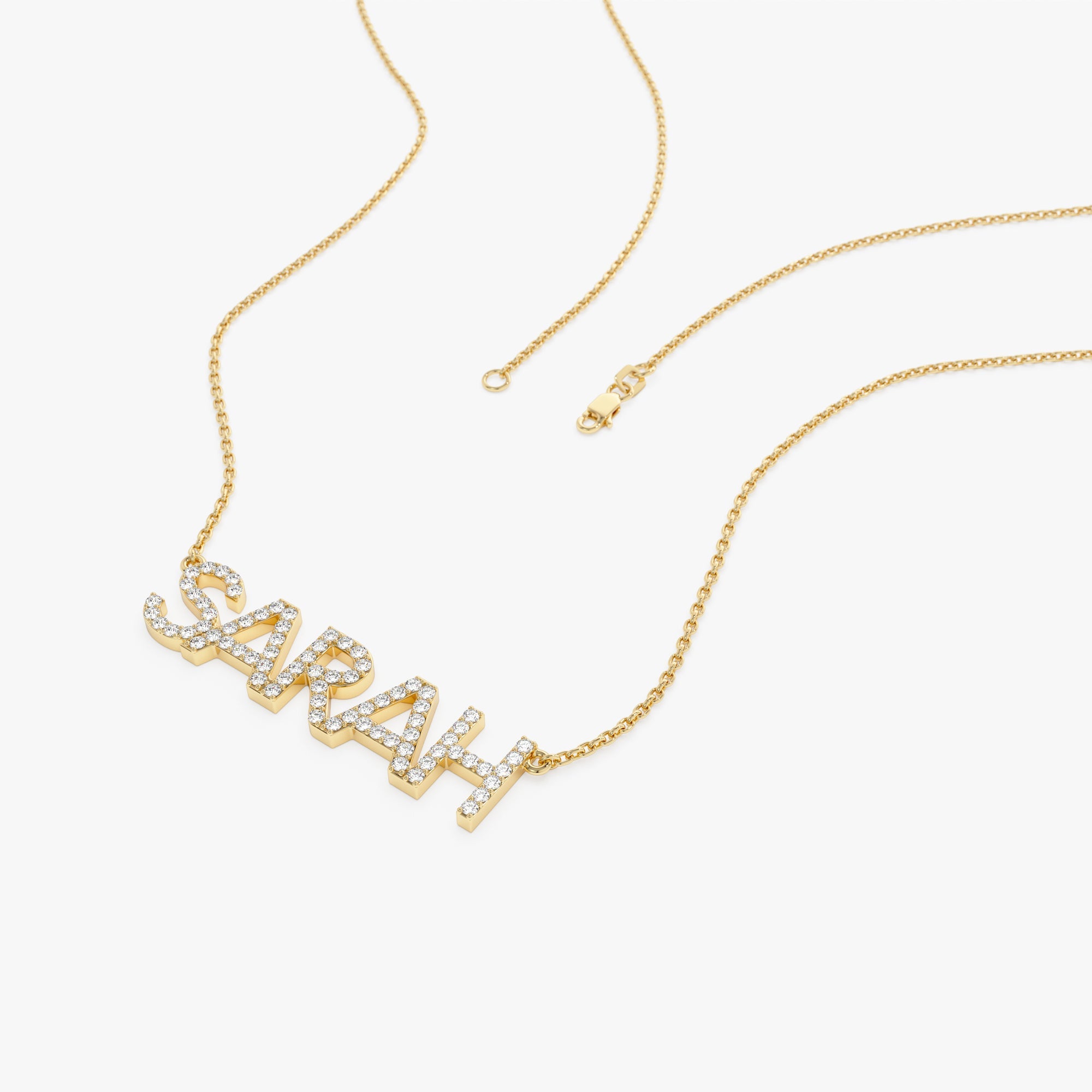Dainty Layering Diamond Name Necklace