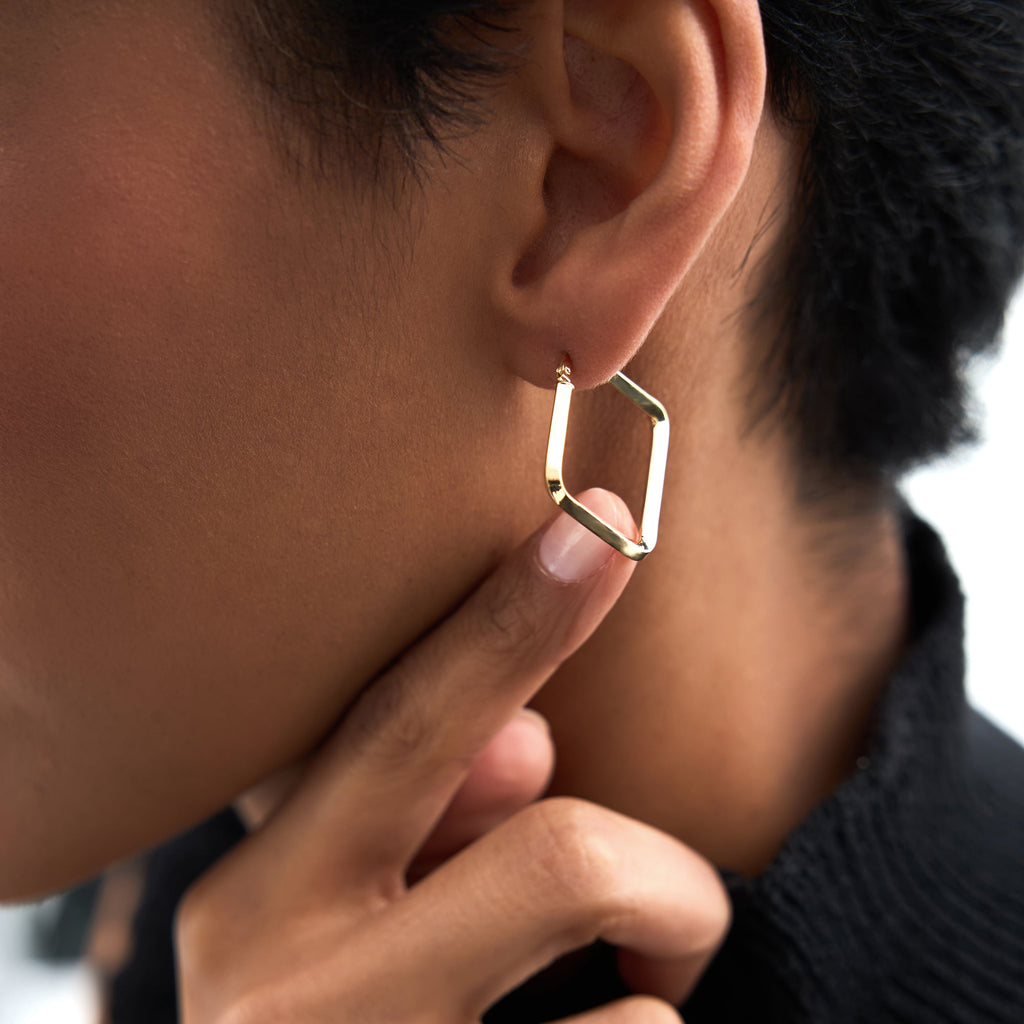 Geometric Shaped  Square Hoop Earrings