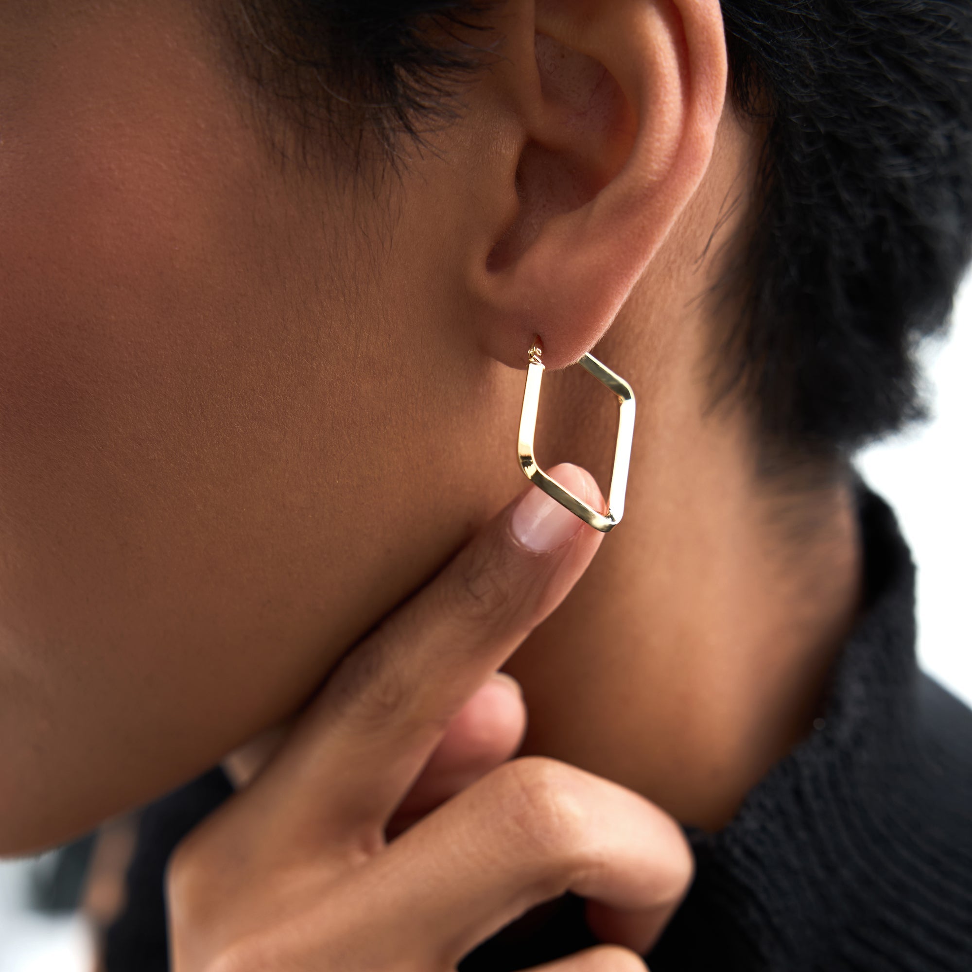 Geometric Shaped  Square Hoop Earrings