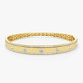 Flush Set Diamond Bangle with Pave Edges