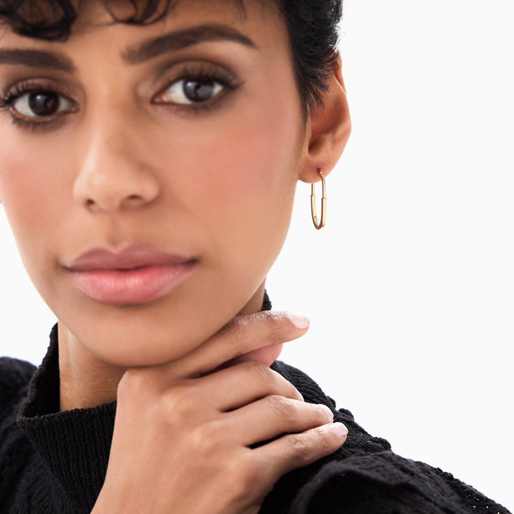 Flat Edge Hoop Earrings