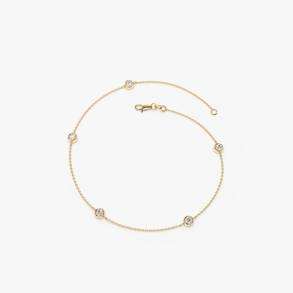 5 Stone Diamond Solitaire Bracelet