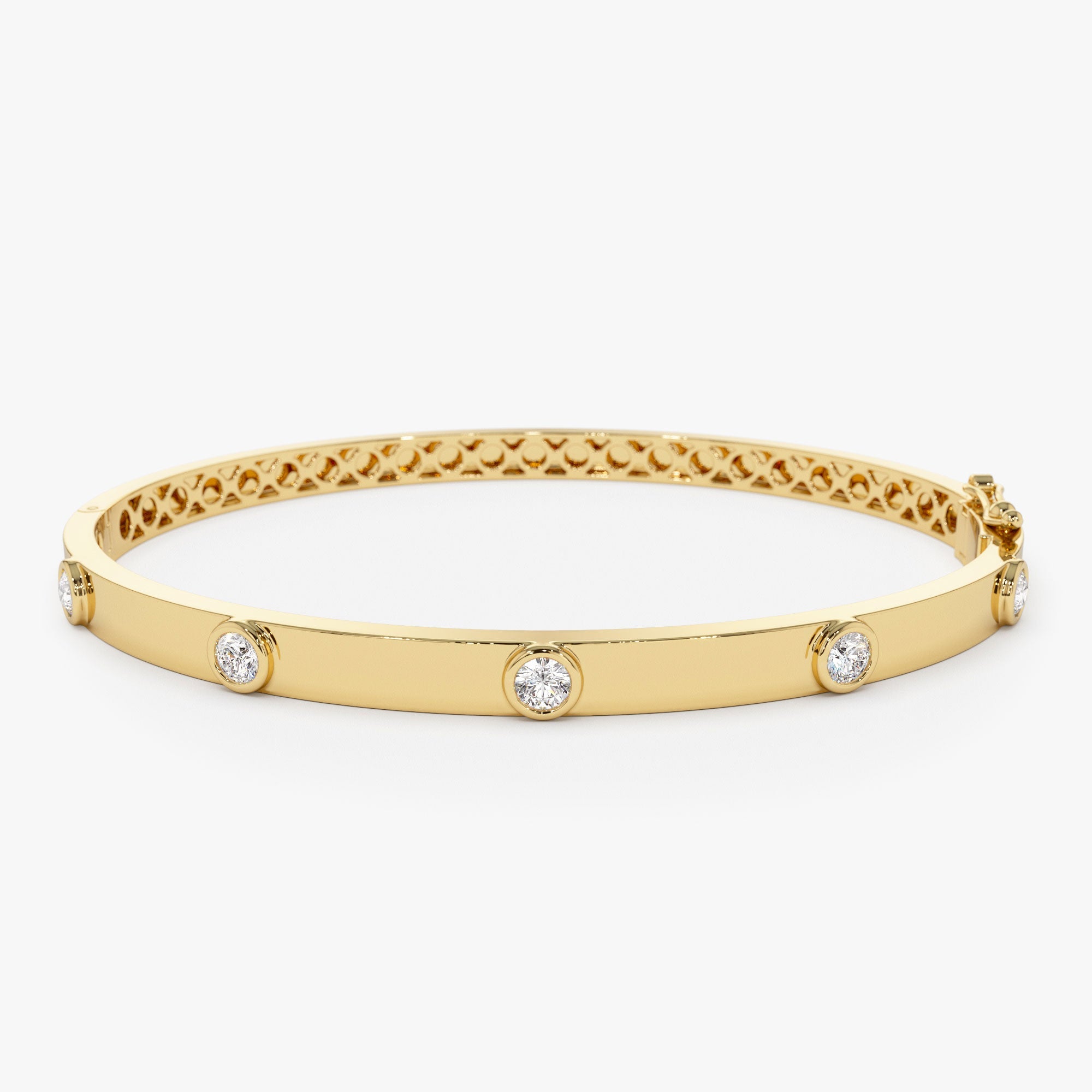 Round Diamond Bangle Bracelet