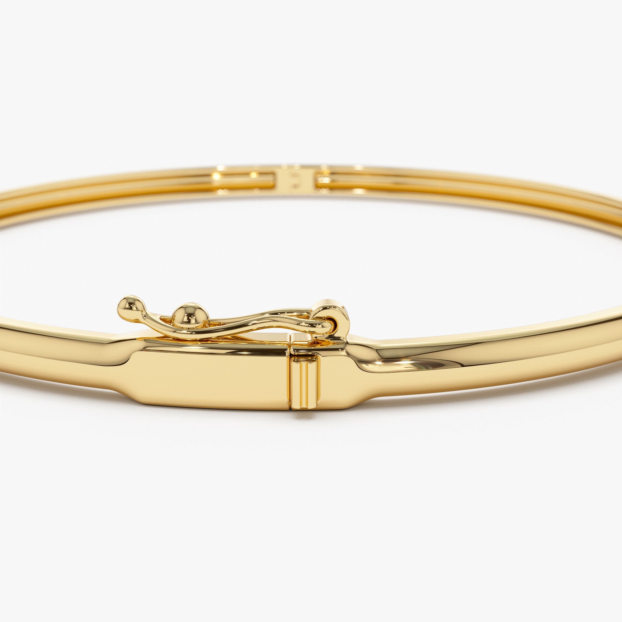 Emerald Shape Diamond Solitare Bangle