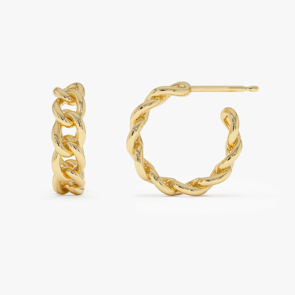 Chain Link Statement Hoop Earrings