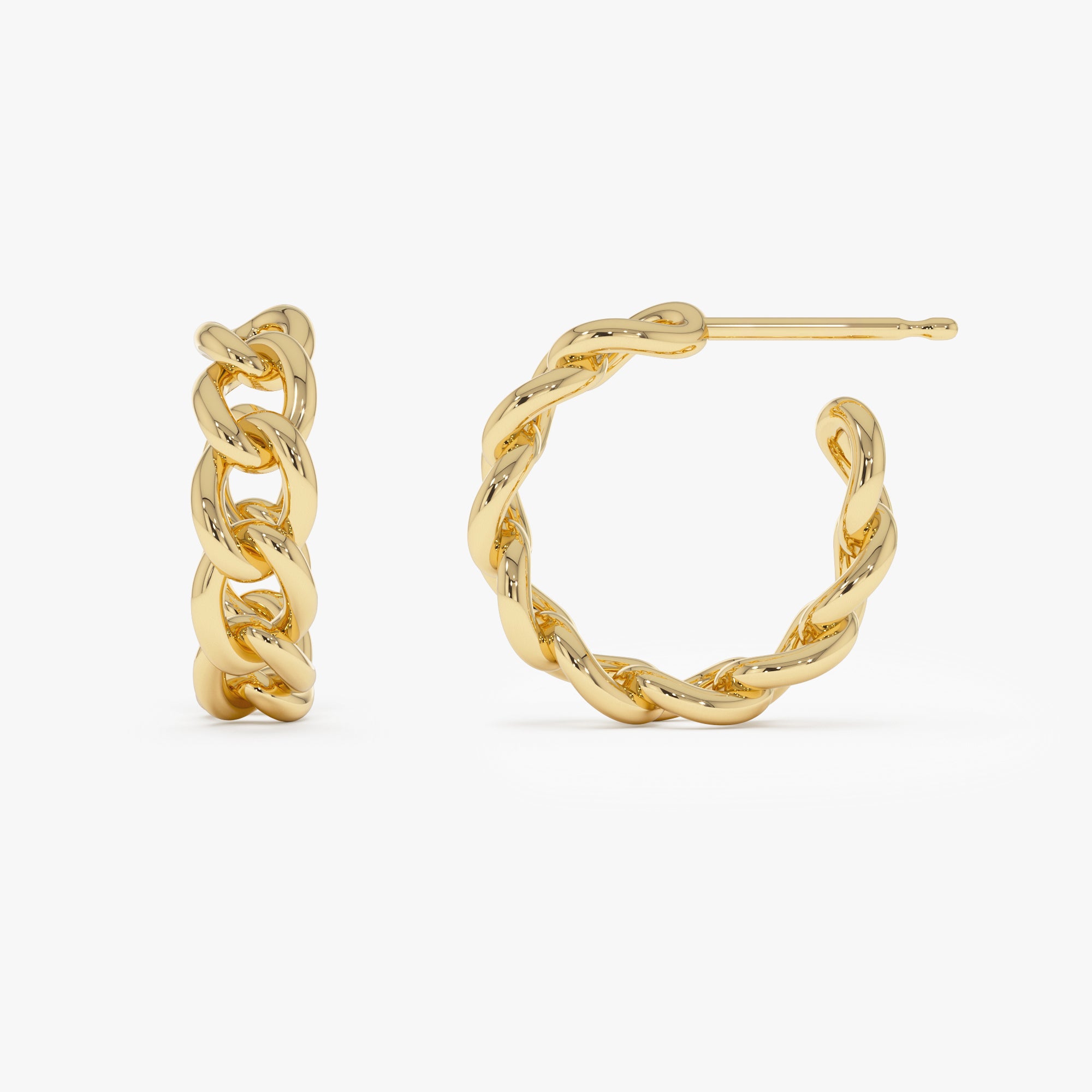 Chain Link Statement Hoop Earrings