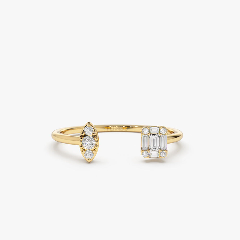 Diamond Baguette Cuff Ring