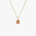 Cushion Cut Citrine with Diamond Bail