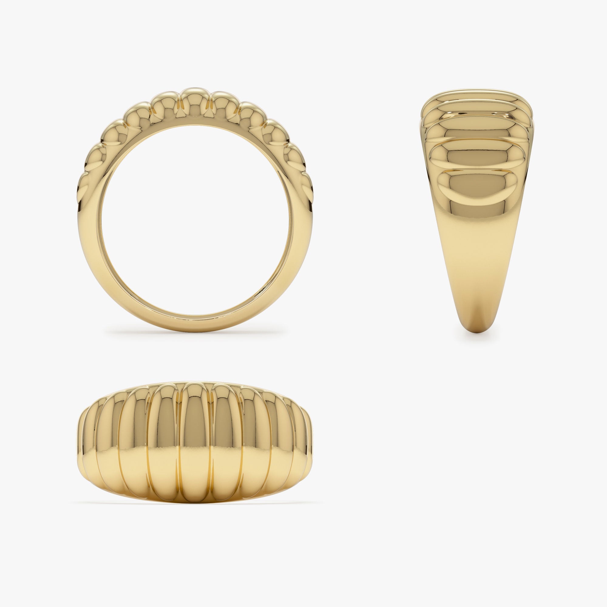 Chunky Ribbed Statement Ring