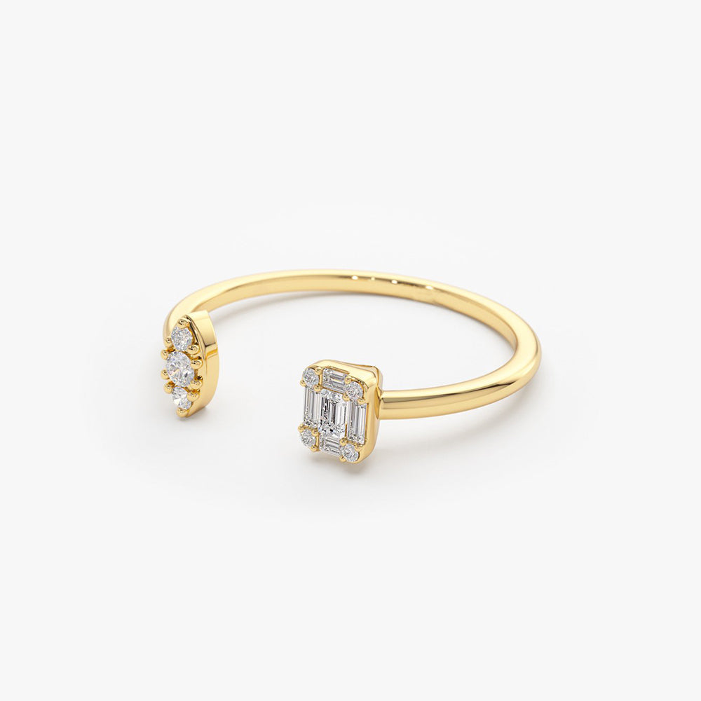 Diamond Baguette Cuff Ring