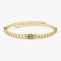 Cuban Link Bracelet w/ Bezel Setting Peridot