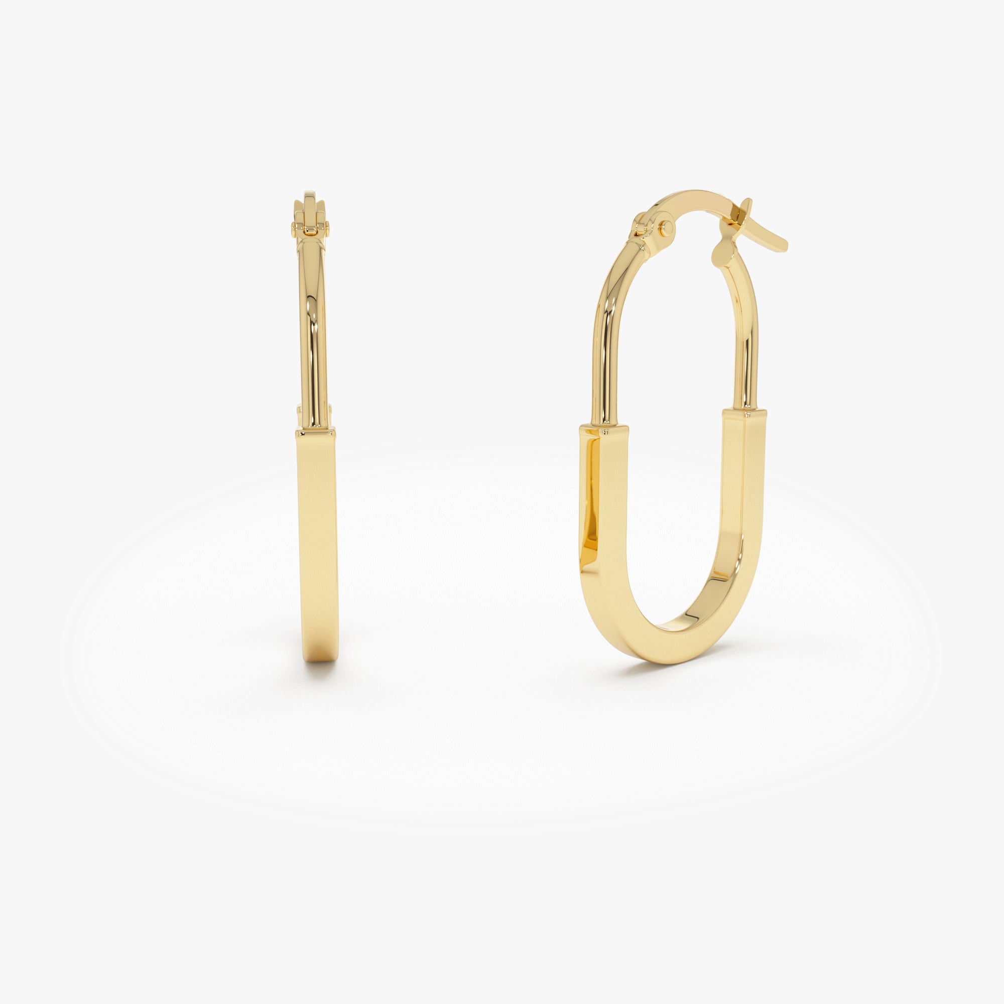 Flat Edge Hoop Earrings